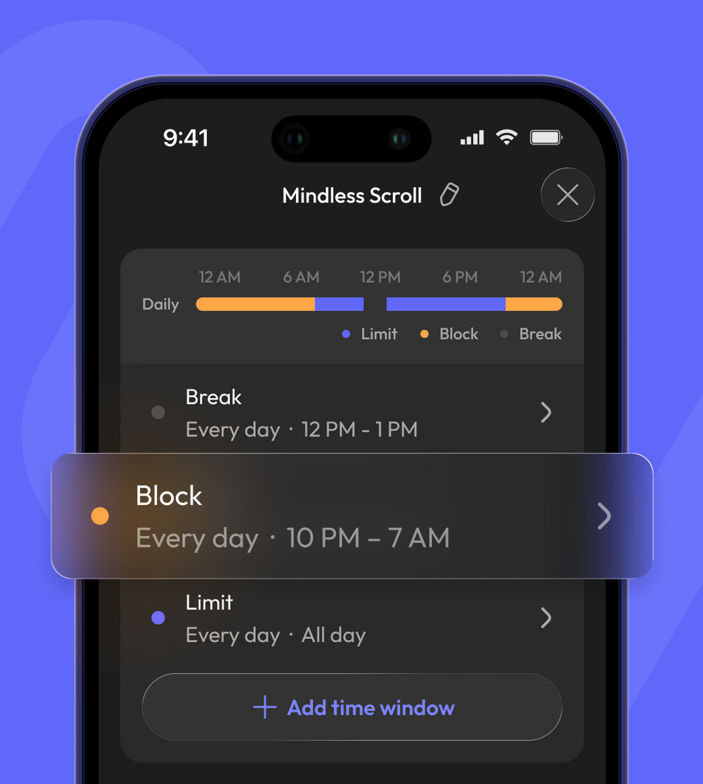 Schedule blocks to focus